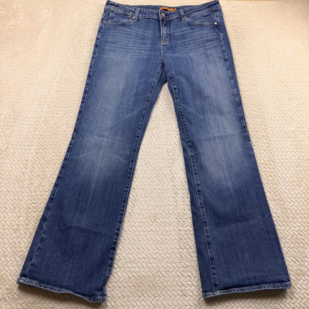 Vigoss Bootcut Jeans Womens Juniors Size 17 Blue 35x32 Wiskered Denim Stretch